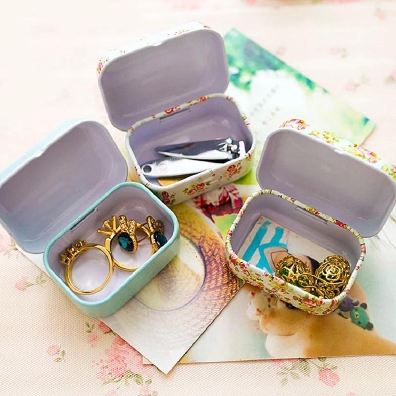 Metal Rectangular Empty Hinged Tins Colorful Alpacas Theme Random