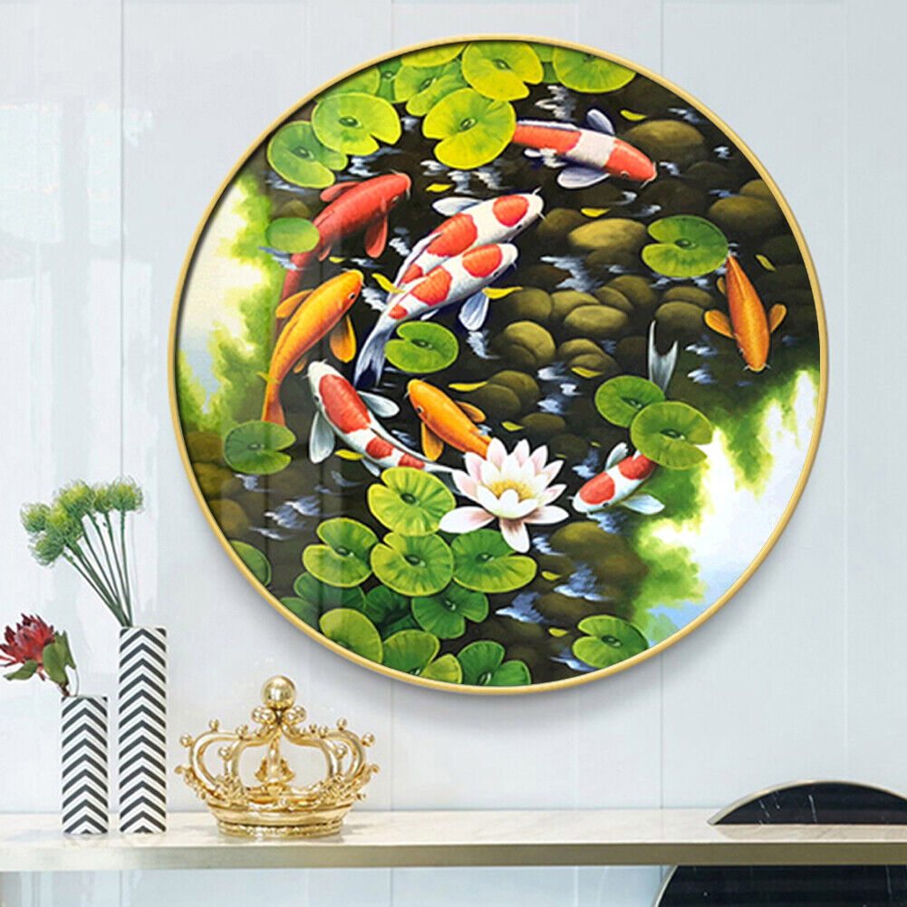 Fish 5D Full Round Drill Diamond Painting Cross Stitch DIY Rhinestone Craft