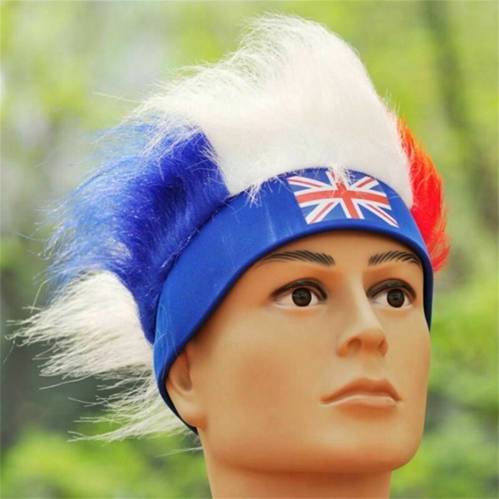 Dress Jubilee Hats Red White Blue Headband Wig Union Jack Flag Head Covers
