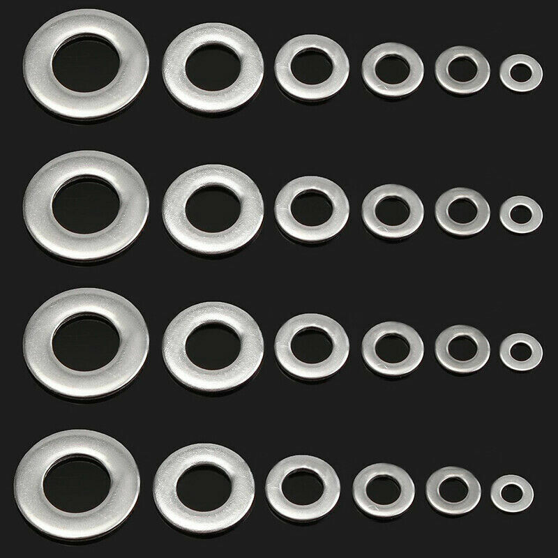 105pcs Stainles Steel Washers Metric Flat Washer Screws Kit M3 M4 M5 M6 M8 M10