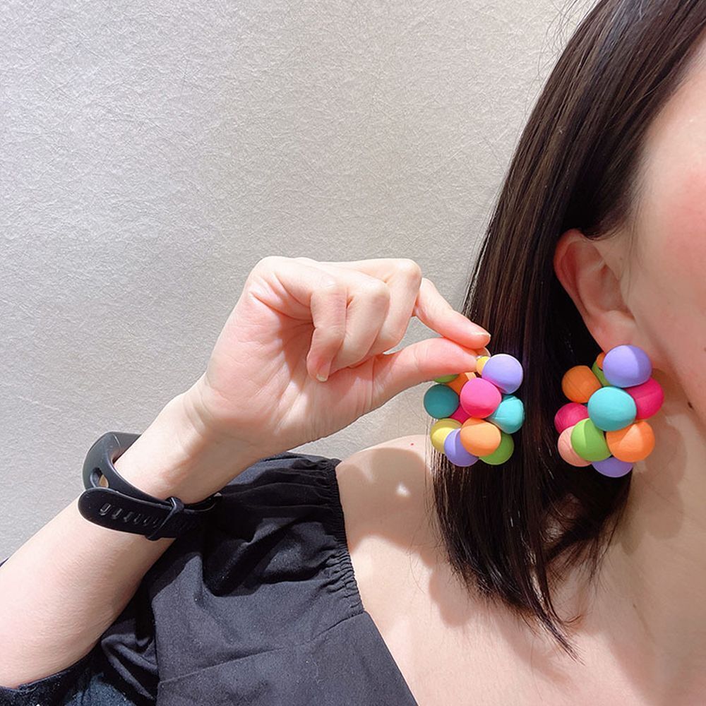 New Fashion Girl Luxury Jewelry Earrings Exaggerated Colorful