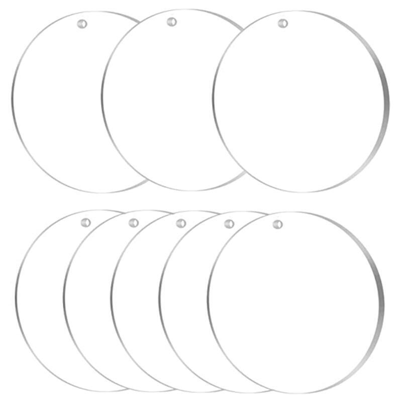 Blank Key Chain Rings with 2.95in Diameter Acrylic Ornaments for DIY Keychain