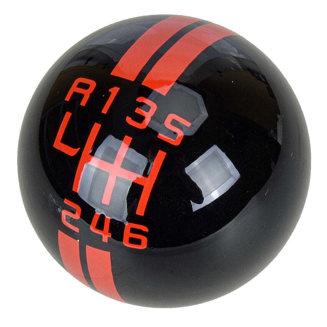 Black & Red 6 Speed Manual Gear Shift Knob Ball Fit For Ford Mustang GT 500