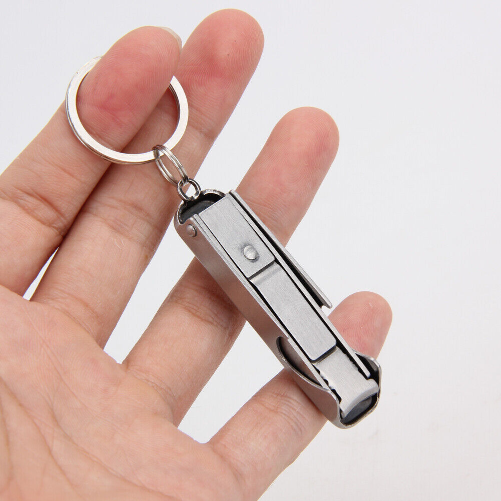2 in 1 Bottle Opener EDC Foldable Hand Toe Nail Clippers Cutter  Keychain