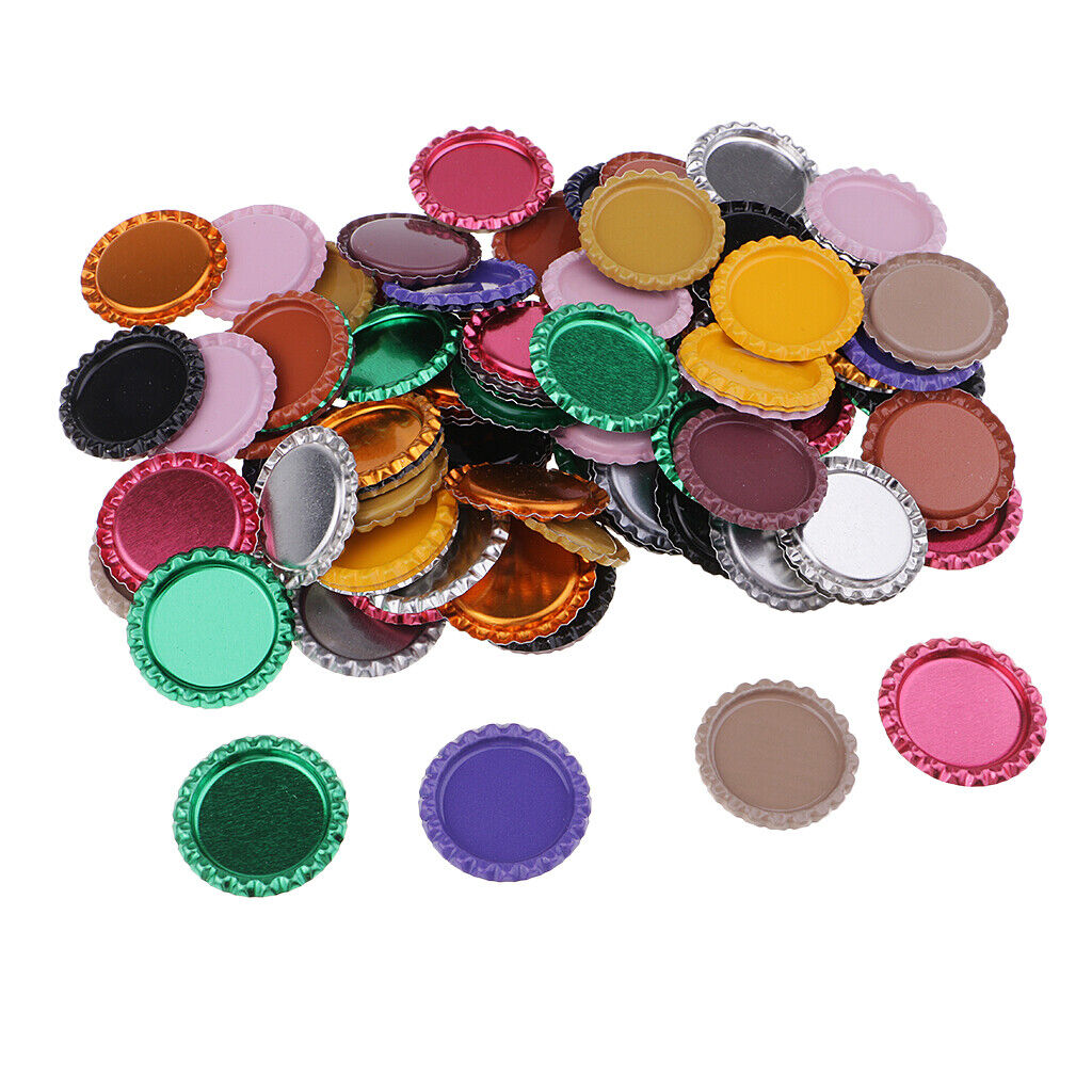 100 Piece Flattened Bottle Caps for DIY  Bows Pendant Craft Multicolor 2