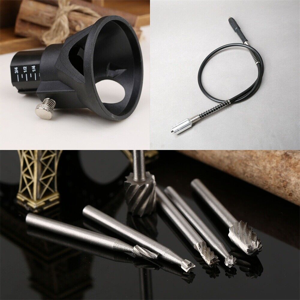 8pcs HSS Drill Bits & Flexible Shaft Rotary Tool Kit For Grinding Polishing C6B