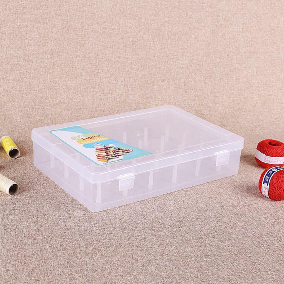 Empty Sewing Thread Storage Case 28x19.5x6.3cm Thread Container Case Holder 24