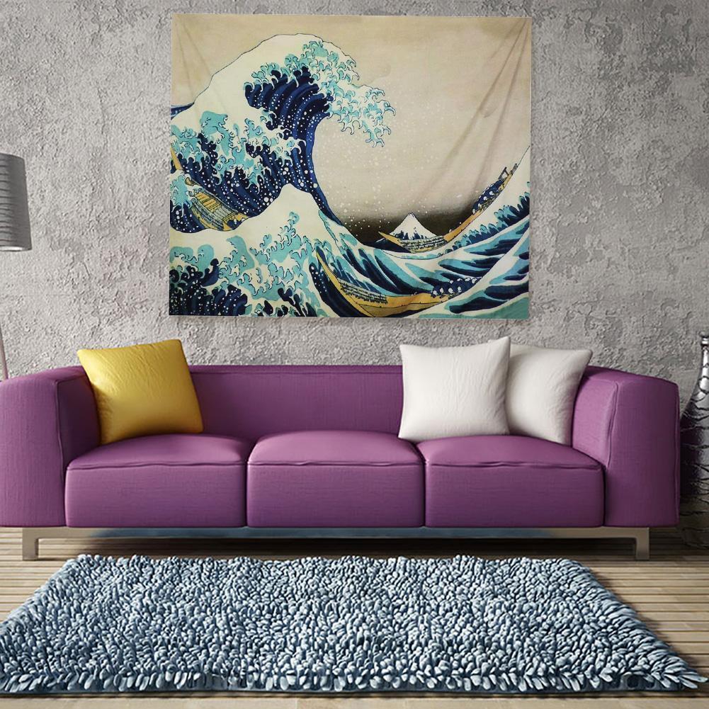 Wall Hanging Carpet Wave Pattern Tapestry Yoga Beach Mat Home Tablecloth