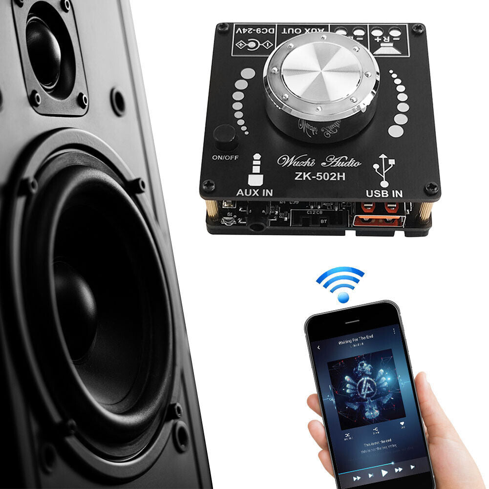 ZK-502H 2x50W HiFi Bluetooth-compatible Amp Digital Power Amplifier Board
