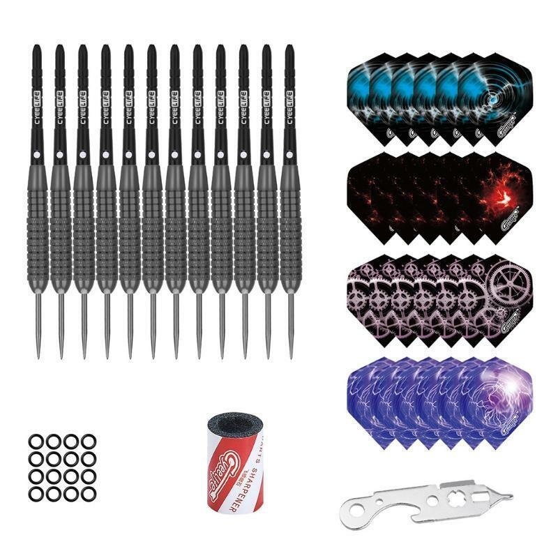 12pcs Steel Tip Darts set 22g Professional Hard Dart Steel Barrel Shafts Flights
