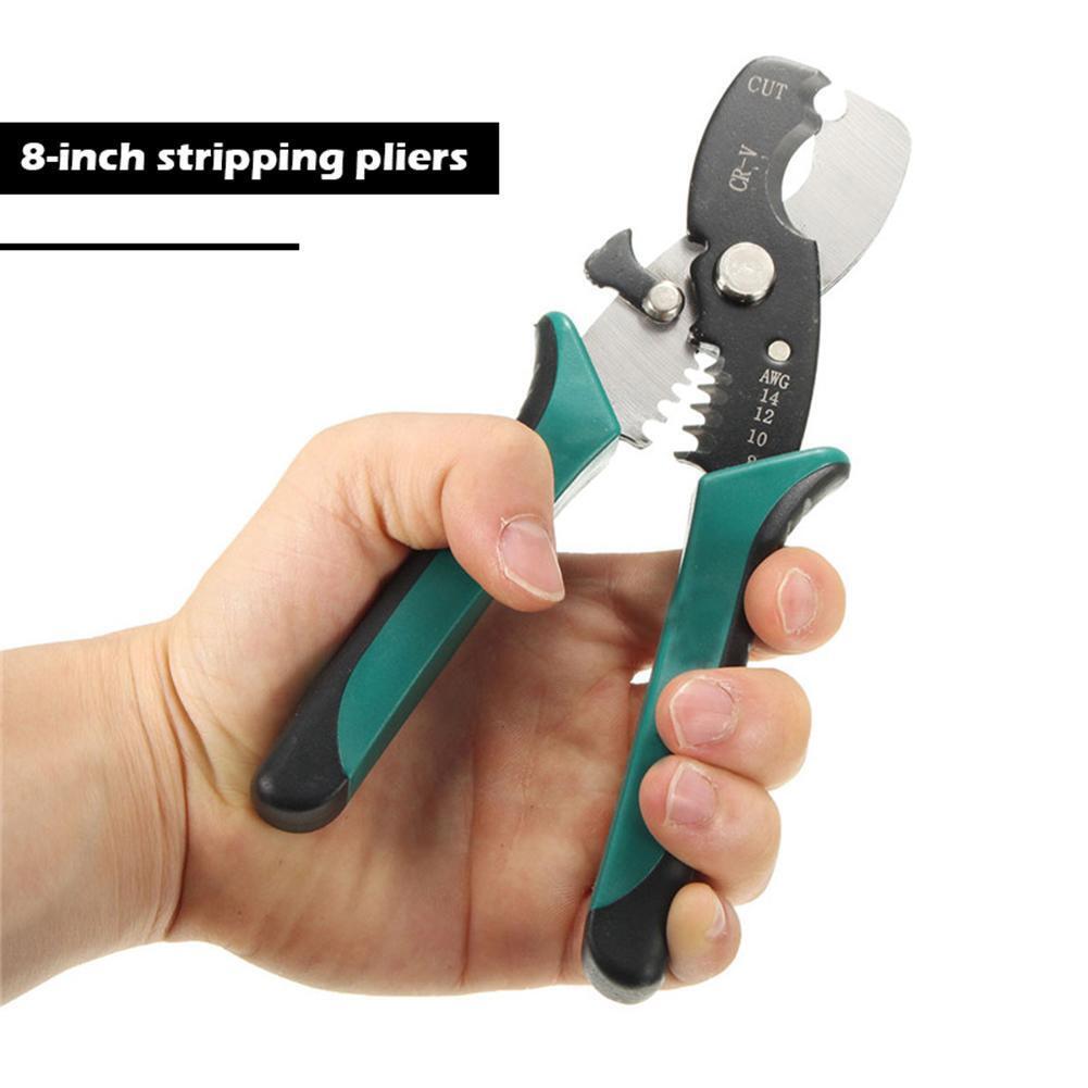 TUOSEN 8 inch Wire Stripper Cable Cutting Scissors Stripping Pliers Cutter