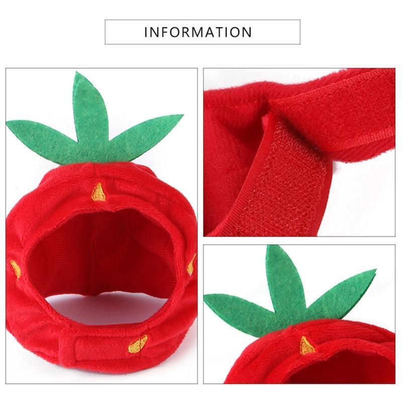 Pet Puppy Dog Cat's Hat Strawberry Decoration Headgear Pet Supplies Gift Cute