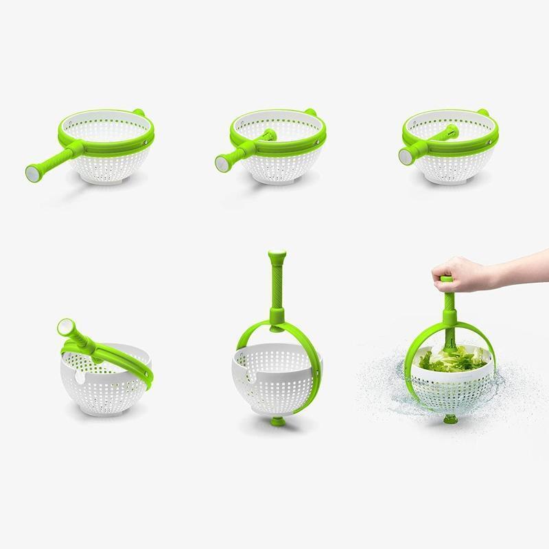 Food Grade Colander with Collapsible Handle Salad Spinner Fabulous Design Tool