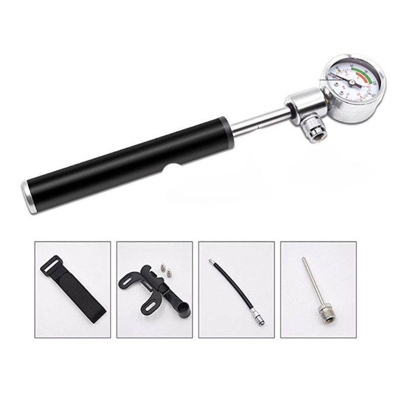 Mini Bike Pump with Gauge High Pressure Meter Bicycle Air Supply Inflator