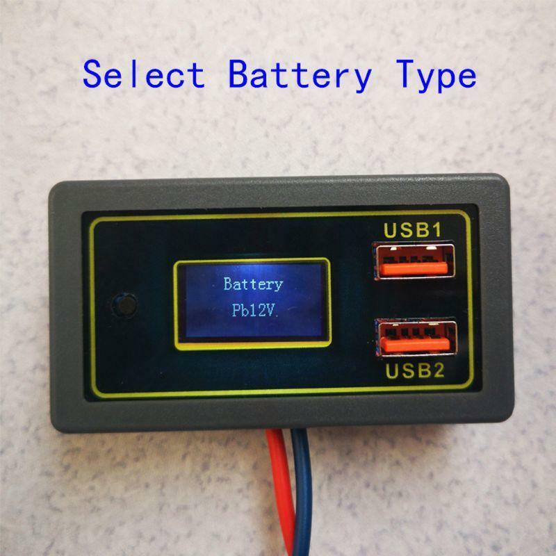 Digital Display Voltmeter Battery Voltage Meter Tester Dual USB for DC12V Car