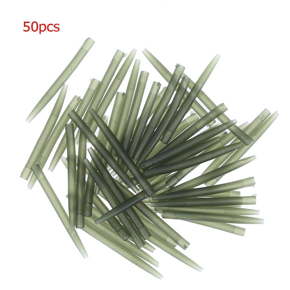 50pcs/bag Durable Rubber Tip Tube Anti Wrap Sleeve Connect with Fish Hook