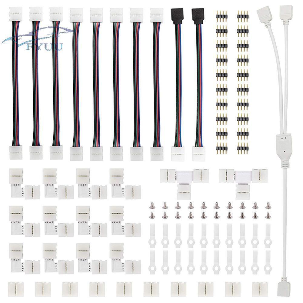 95Pcs 4Pin RGB 5050 LED Connector LED Strip Light Connectors Accessories Kit