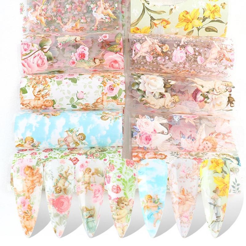 Angel Paper Colorful Nail Transfer Foils for Women Girls Fingernails Toenails