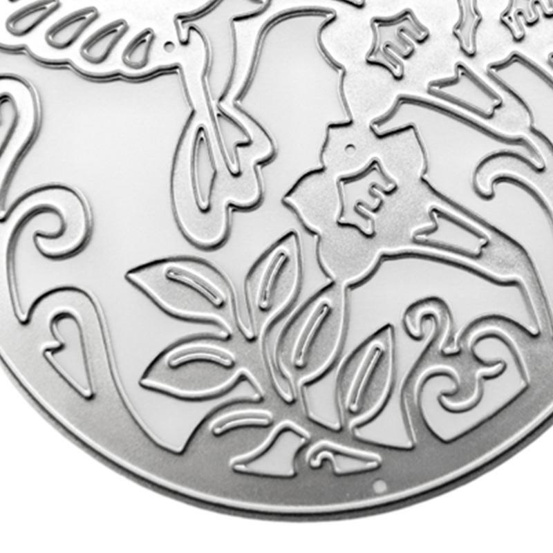 Hummingbird Flower Round Metal Cutting Dies Stencil DIY Scrapbook Template Mold
