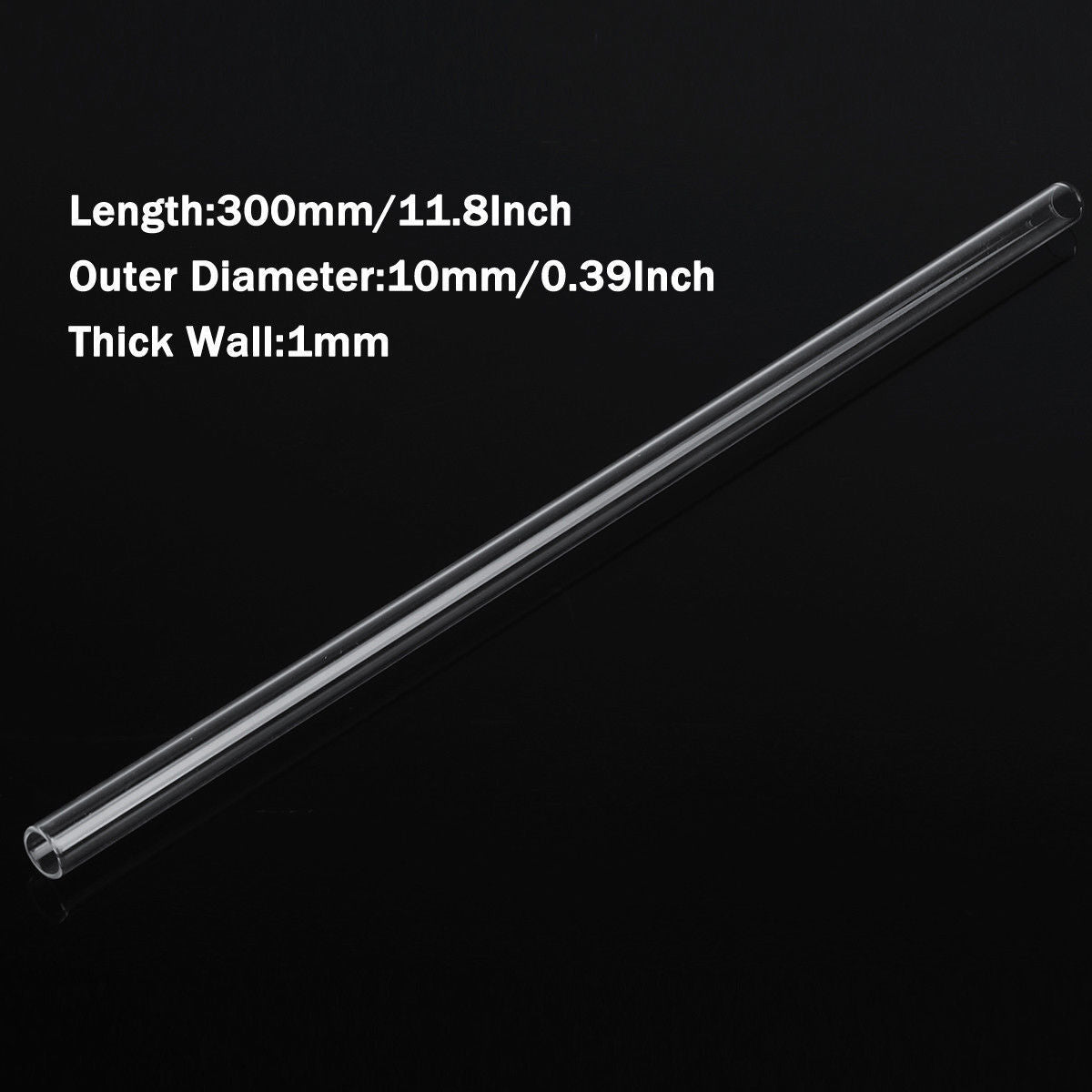 10X 300mm OD 10mm 1mm Glass Tubing Blowing Thick Tube Blow Wall Borosilicate