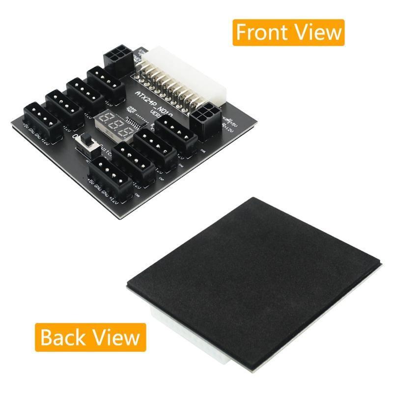 PCI-E 5V/12V 24Pin to ATX 8x 4Pin+ 2x 6Pin Power Supply Breakout Server Adapter