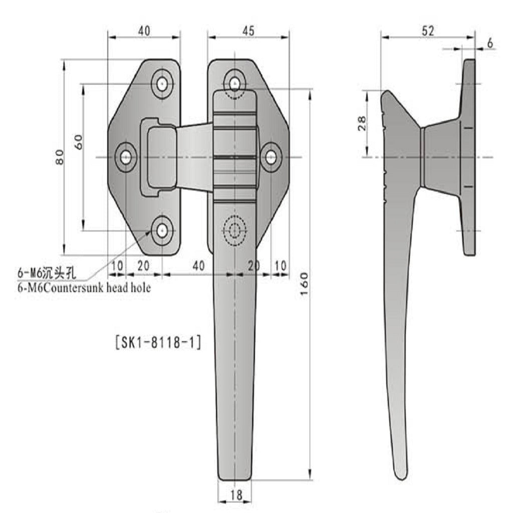 Marine Stainless Steel  Hatch Casement Window Fastener Latch 160 x 18 mm