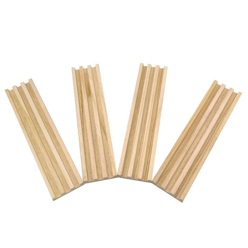 Wooden Domino Train Domino Trays  4 Solid Wood Domino Holders with Tilted