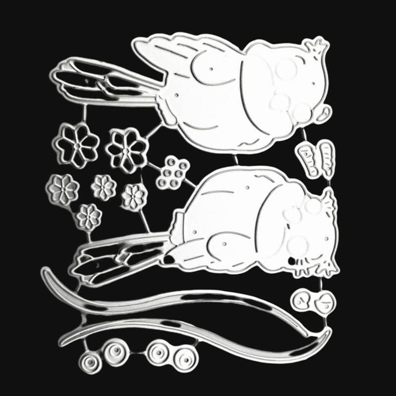 Birds Flowers Metal Cutting Dies Stencil Scrapbooking DIY Album Stamp Paper Card