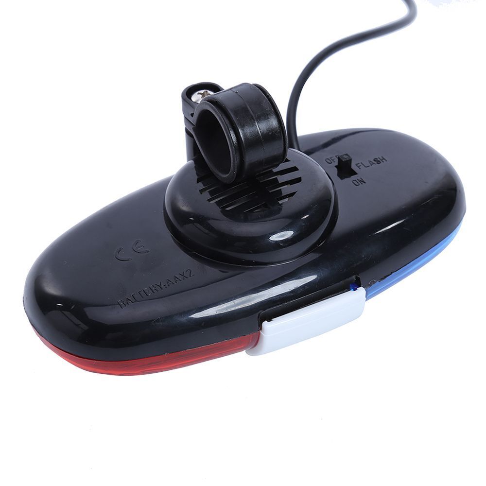 4 Tone Ultra-loud Police Siren Bicycle Call 6 LED Electric Light Horn Bell
