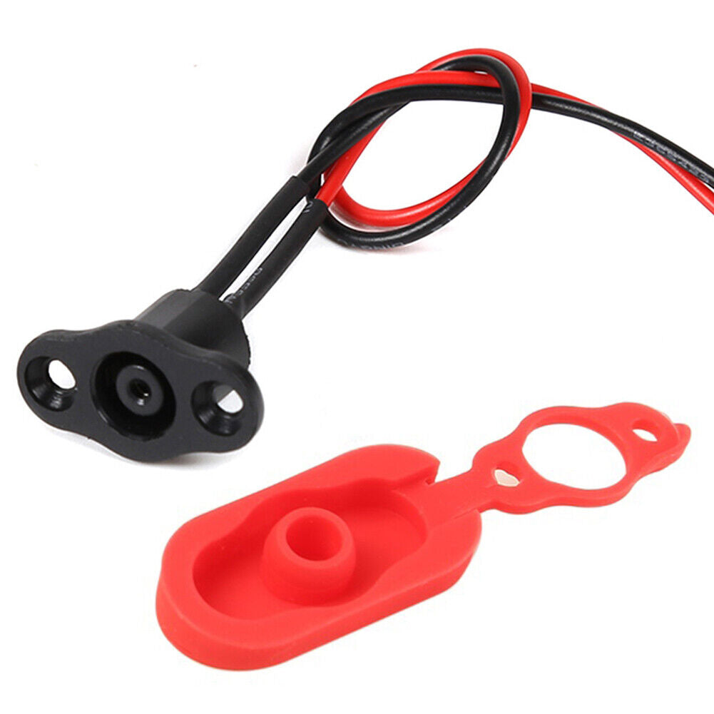 Electric Scooter Power Charger Cord Cable+Charging Port Plug Cover for M365