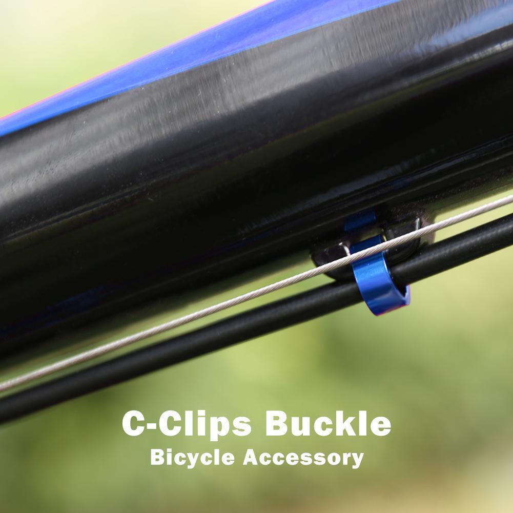 5pcs Bike Bicycle Cycle C-Clips Buckles Hose Brake Line Gear Cable (Blue)