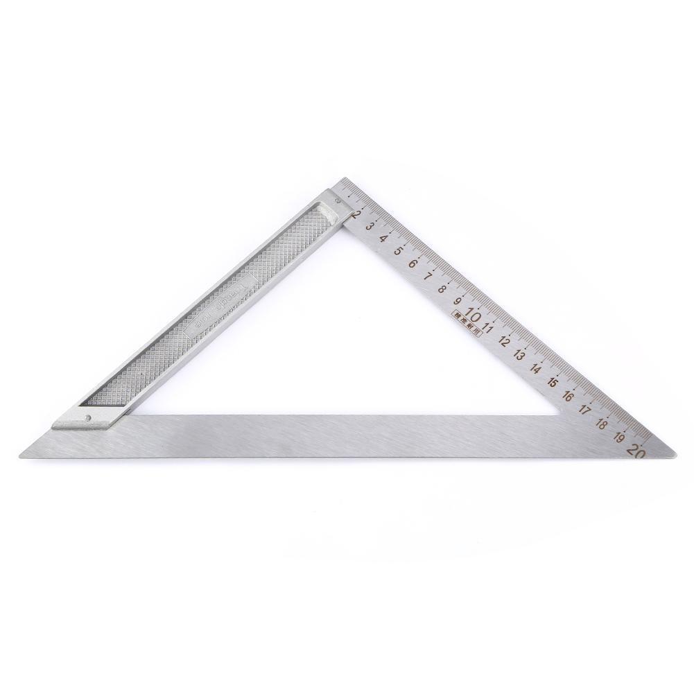 90 Right Angle Stainless Steel Triangle Ruler Woodworking Drawing Tools (L)