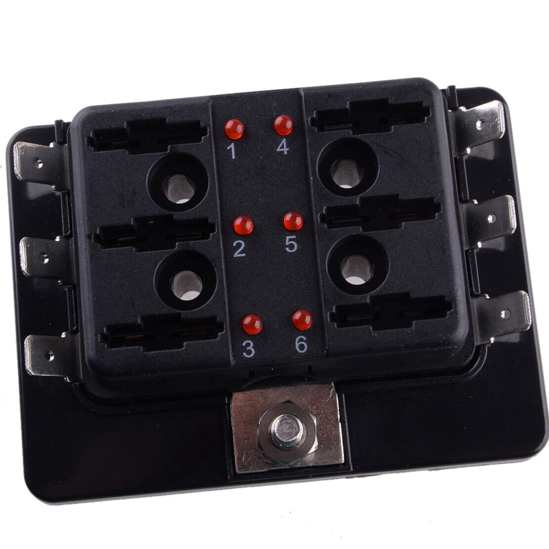 10-32V 6 Way Blade Fuse Box Block Holder with LED Warning Light For Car Marine