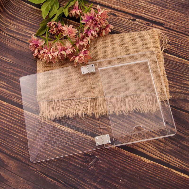 Acrylic Stamp Block with Grids Handmade Card Albums Crafts Supplies Accessories
