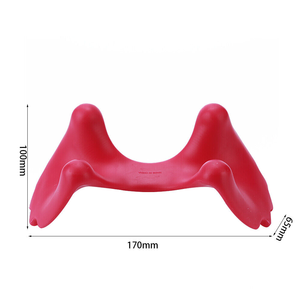 Portable Plastic Manual Cervical Massager Shoulder Head Back Tool (Pink)