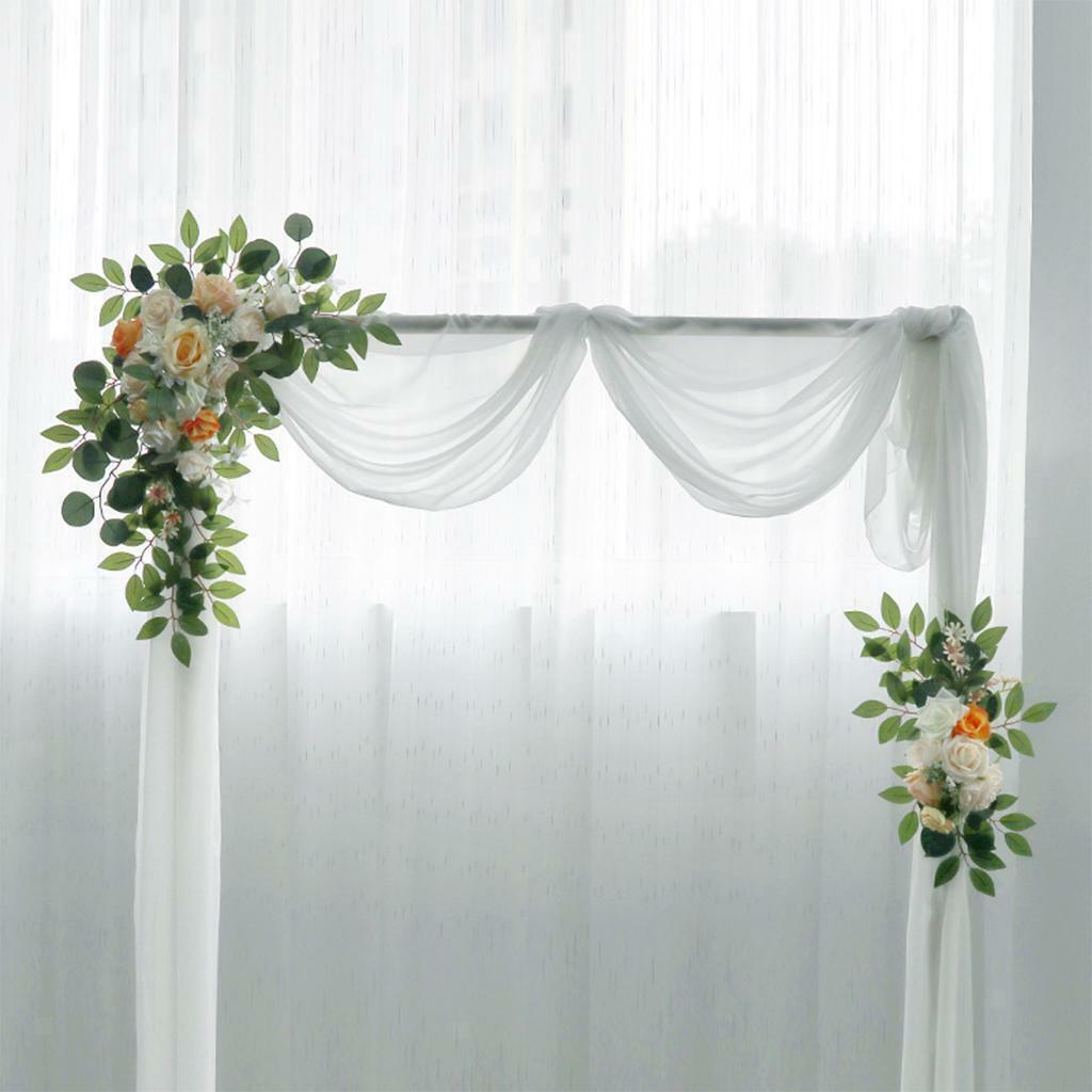 Handmade Arch Flowers Champagne  Flower Backdrop Wreath Decor  Pieces
