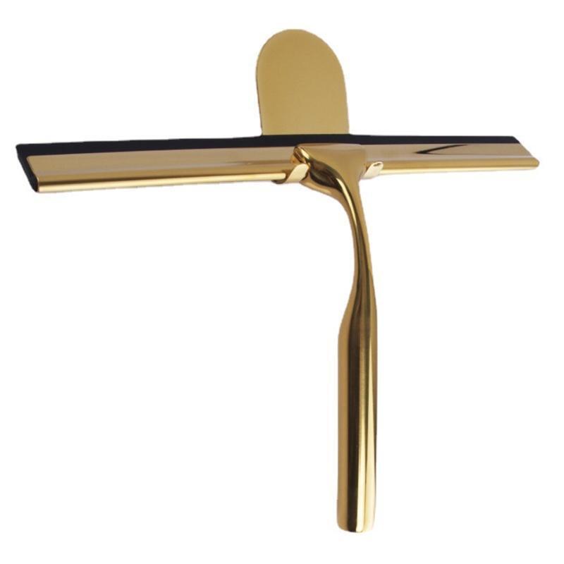Shower Squeegee Stainless Steel Glass Window Squeegees Non-Slip Blade Handle
