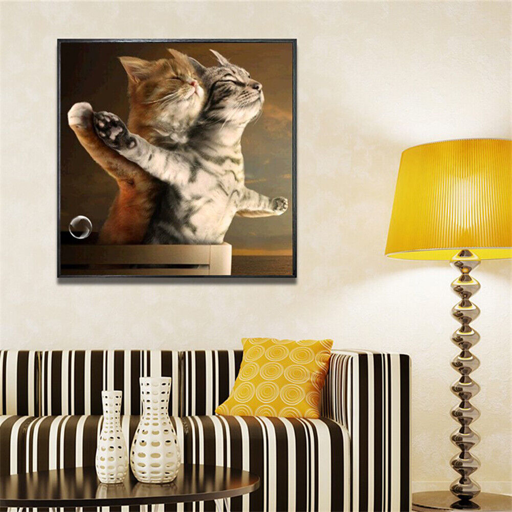 Intimate Cats 5D Diamond Painting Embroidery DIY Cross Stitch Home Decor