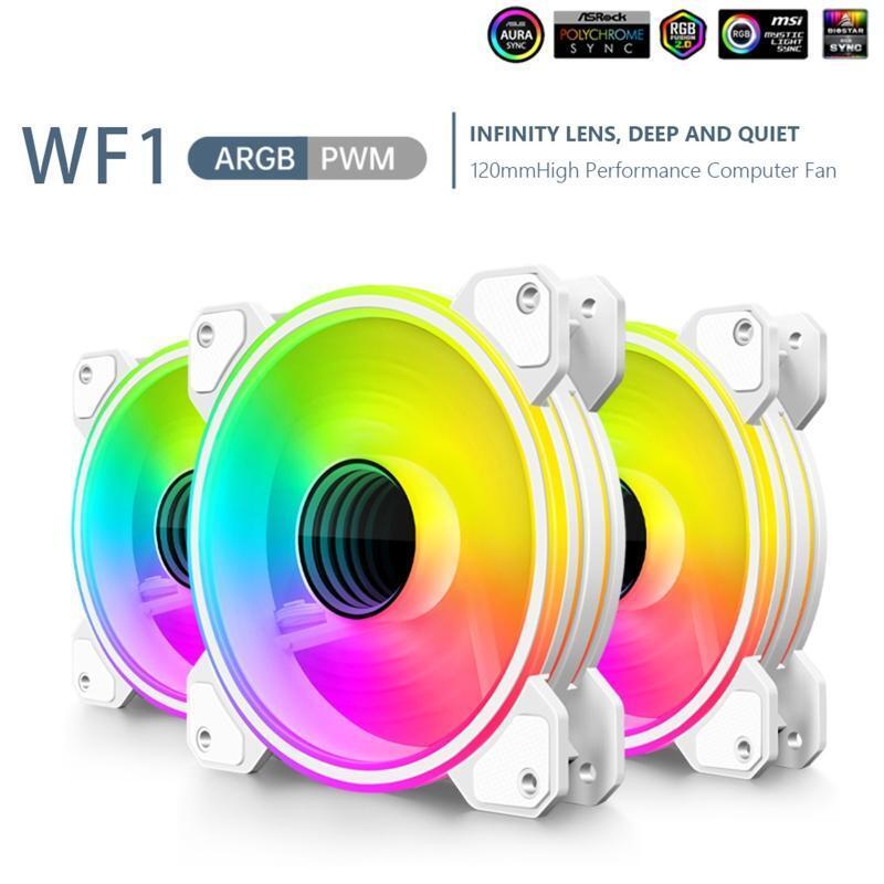 CoolmoonWF1 4Pin PWM 5V 3Pin ARGB Computer Heatsink Cooler Radiator 12cm Cooler