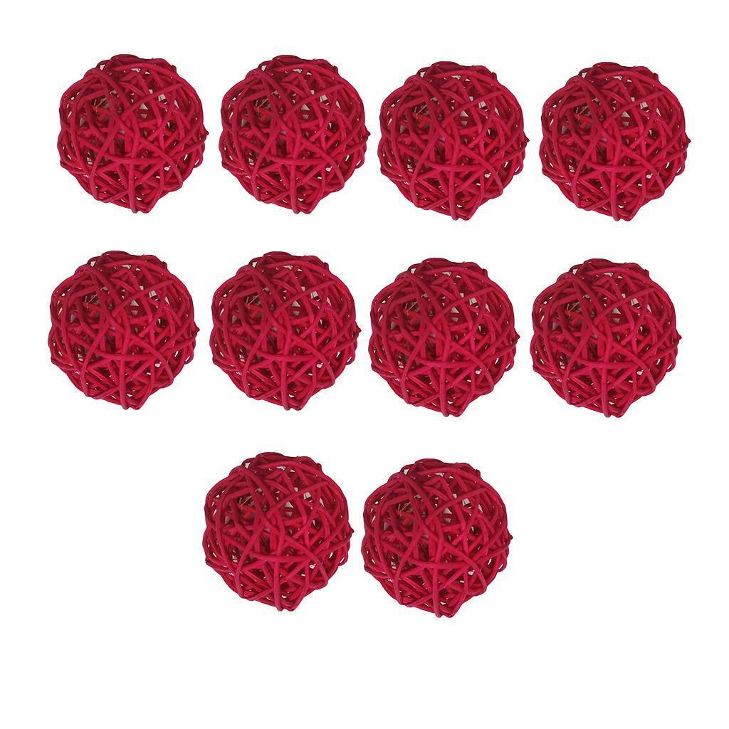 20 Rattan Wicker Cane Balls for Home Festival Decor Christmas   Ornaments