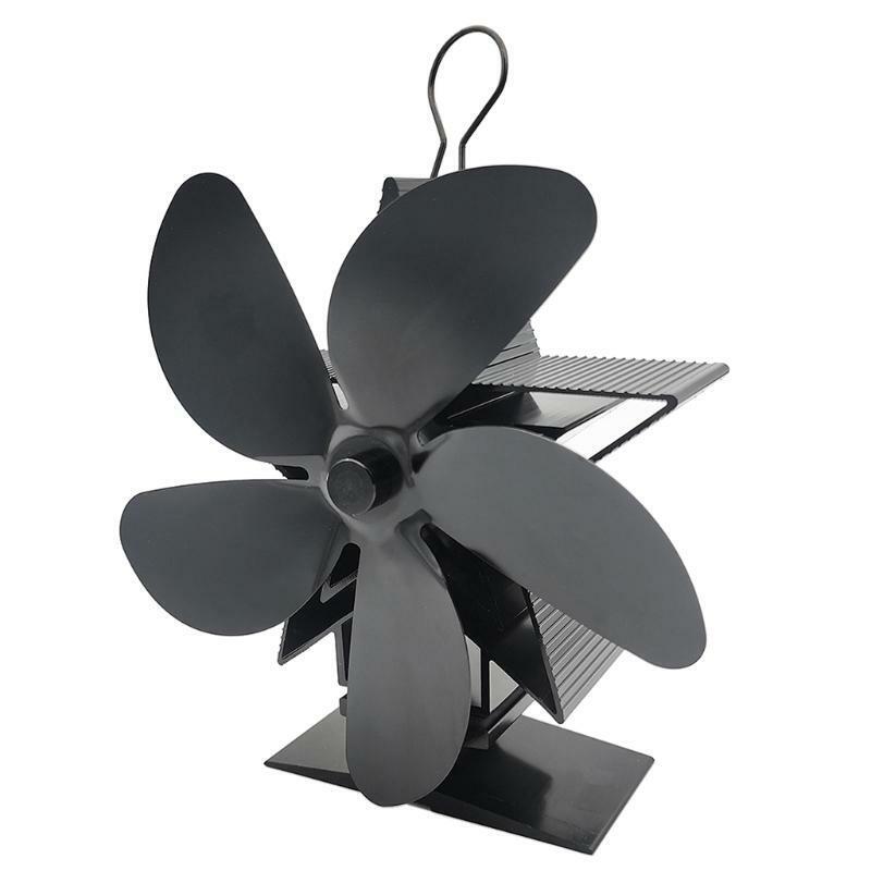 Eco-Friendly Stove Fan on Chimney for Wood Log Burner Fireplace Quiet Black