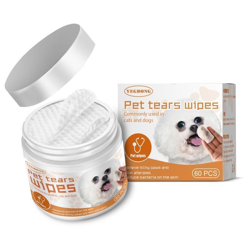 Dog Eye Wipes Cat Eye Cleaner Pet Tear Wipe Stain Remover Wipes 60 Count