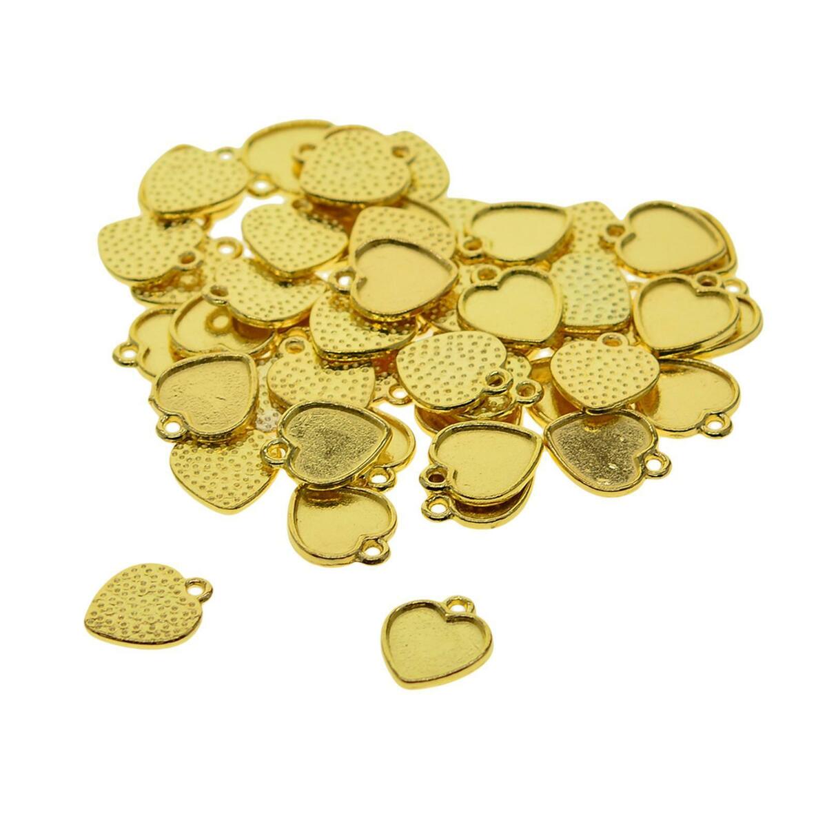 50pcs Necklace Bracelets Earrings Charms Blank  Setting Heart Bezel