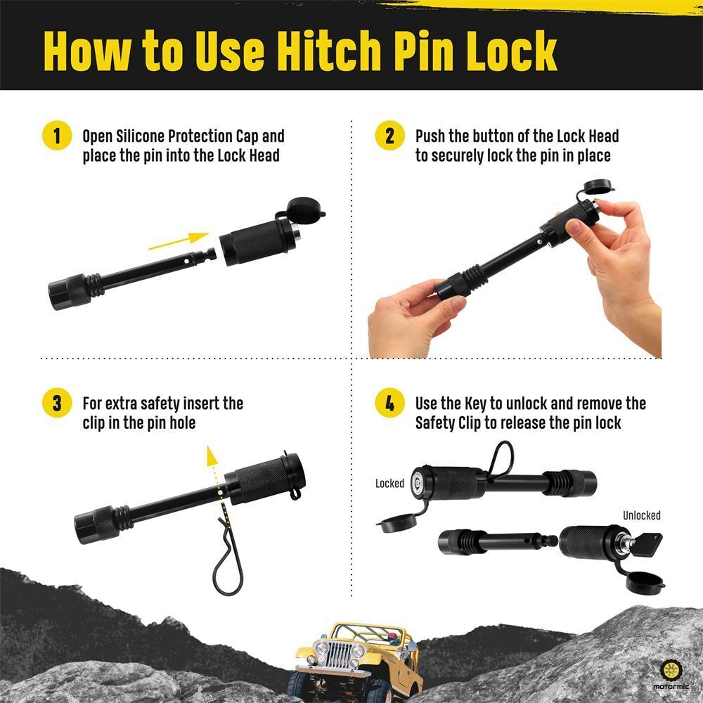 Anti Rattle Towing Hitch Lock Heavy Duty Tow Receiver Trailer Hitch Lock Pin