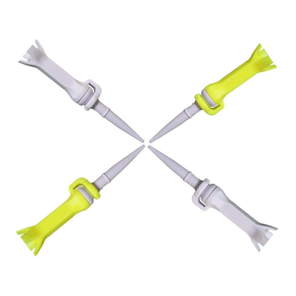 4pcs PU Plastic Golf Tees Oriented Guide Rotatable Flex Tees 76mm Trainer