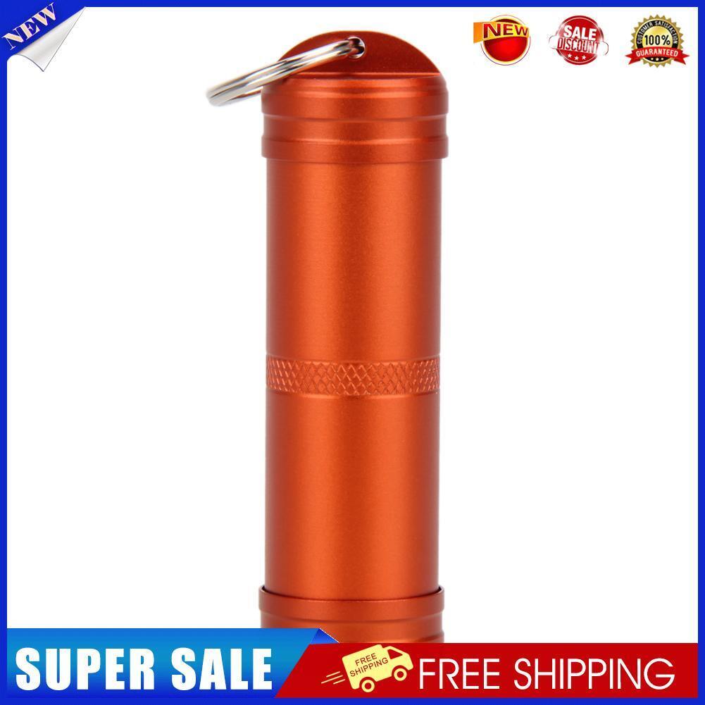 Aluminum Alloy Waterproof Case First-Aid Medicine Bottle with Key Ring