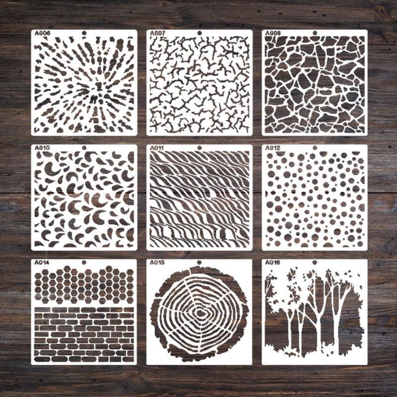 16Pieces Drawing PET Templates Art Geometric Stencils Kit for Room Decorations