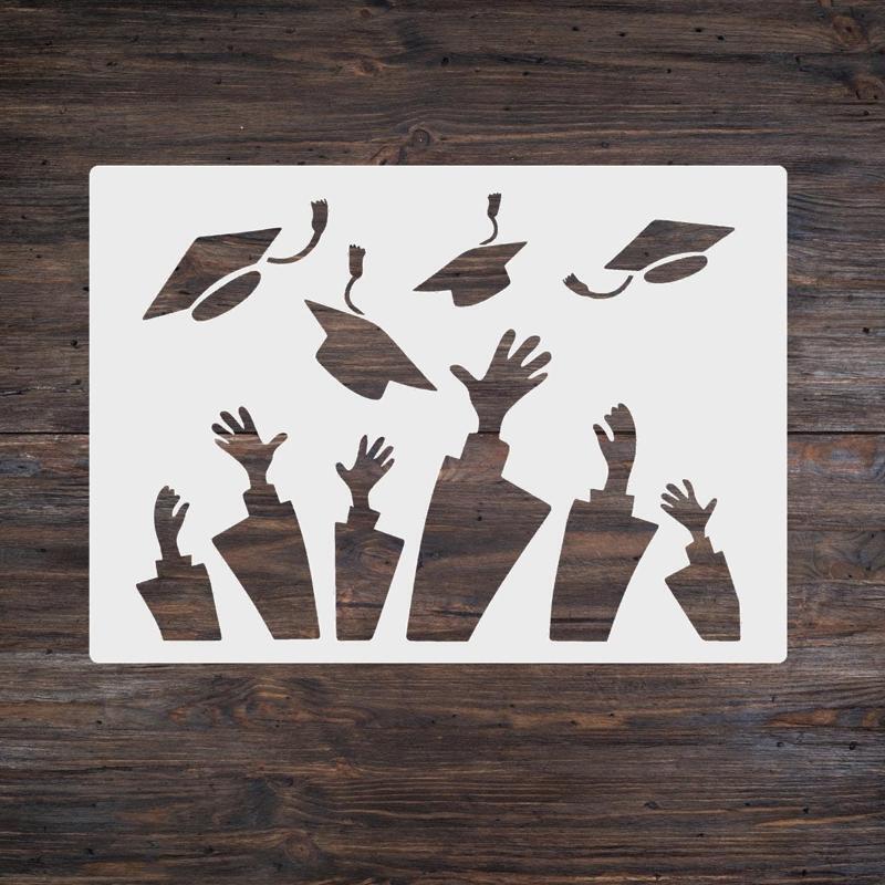 Graduation Painting Template Set Hollow PET Stencils Letters Numbers DIY Wall