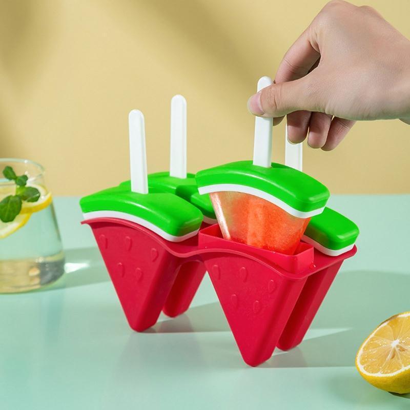 Watermelon Shaped Ice Pop Moulds Homemade Popsicles Tools for DIY Ice Popsicles