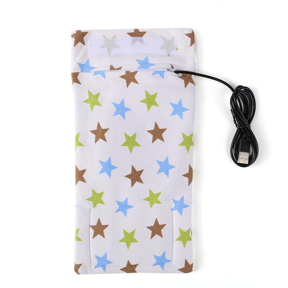 Baby Nursing Bottle Cover Warmer Heater USB Travel Cup Insulated Bag (B)